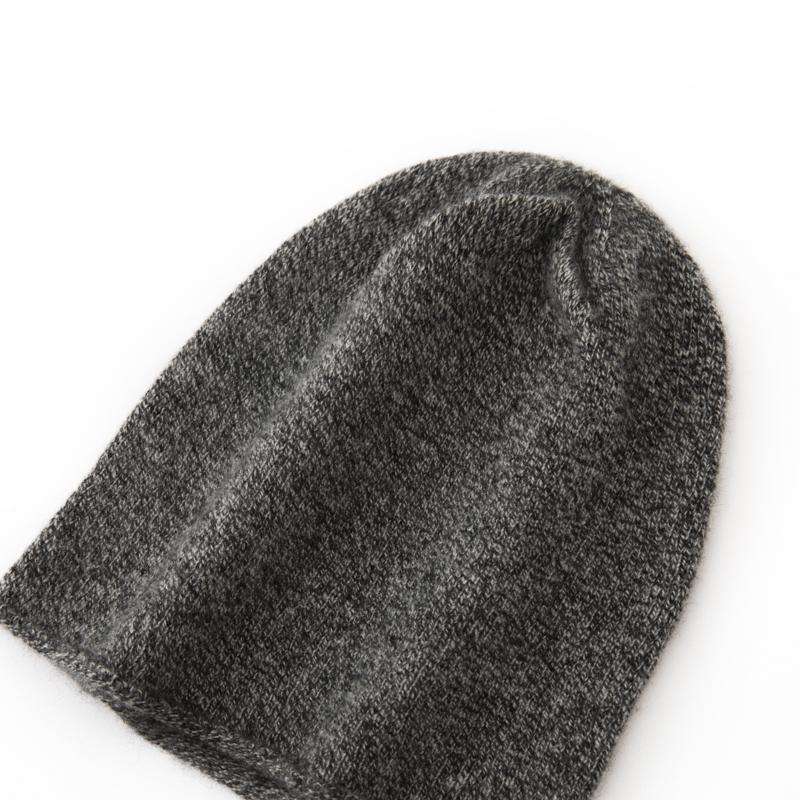 Damen 100% Reines Kaschmir Mütze Gerollter Rand Flauschige Textur Winter Warm Weich Slouchy Beanie Mütze Kaltwetter Accessoire