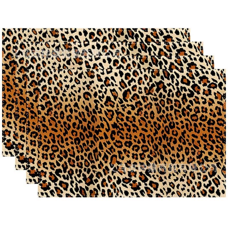 Hot-selling Placemats Leopard Starry Sky Watercolor Dining Table Decoration Placemats Insulation Mats Linen Anti-fouling Mats