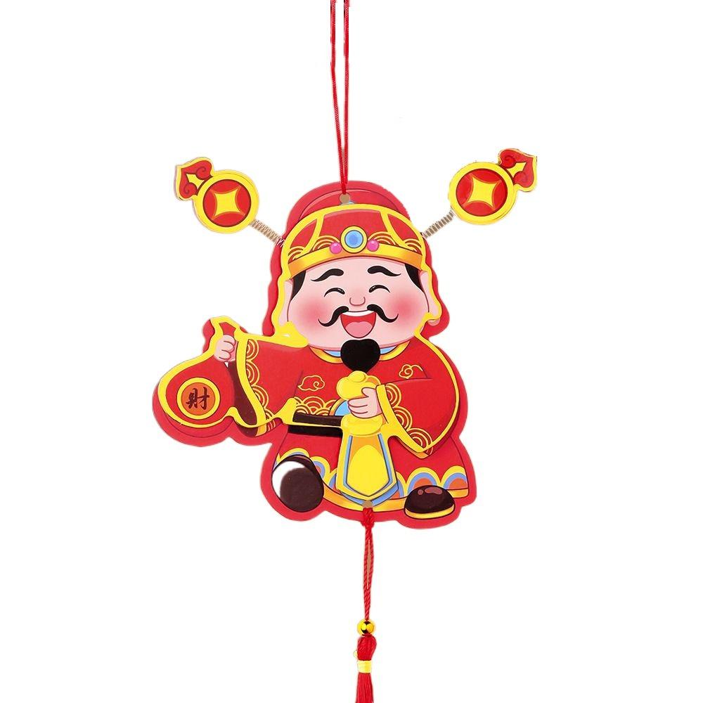 3D Shaking Head God Pendant Cute Color Printing God of Wealth Fridge Stickers Cartoon Spring Festival Magnet Sticker