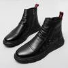Warm Martin Boots Men's Crocodile Pattern Locomotive Shoes Tooling Men's Trendy Shoes Autumn and Winter Velvet