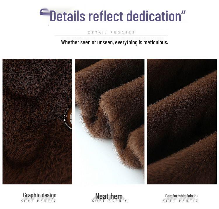 Women's Fleece-Lined Winter Coat for Middle-Aged & Elderly - New Mink Velvet Style for Moms & Grandmas