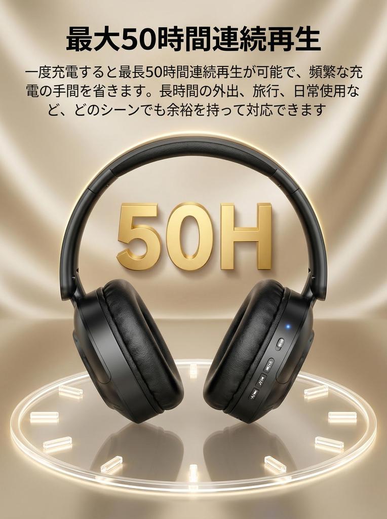 Bluetooth Wireless Headphones with Active Noise Cancellation Up to 50 Hours TF Wired Wireless 40mm Sound Sound Leakage Lightweight IPX5 Cable Included