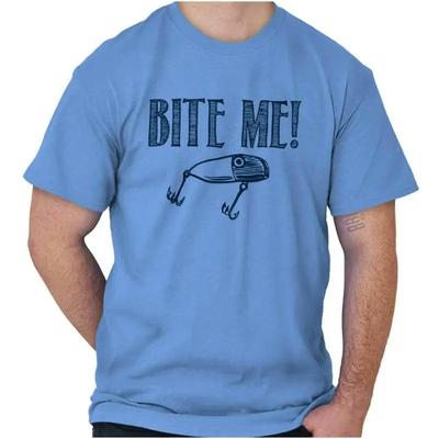 Funny Fishing Lure Pun Humor Bite Me Joke Womens Or Mens Crewneck T Shirt