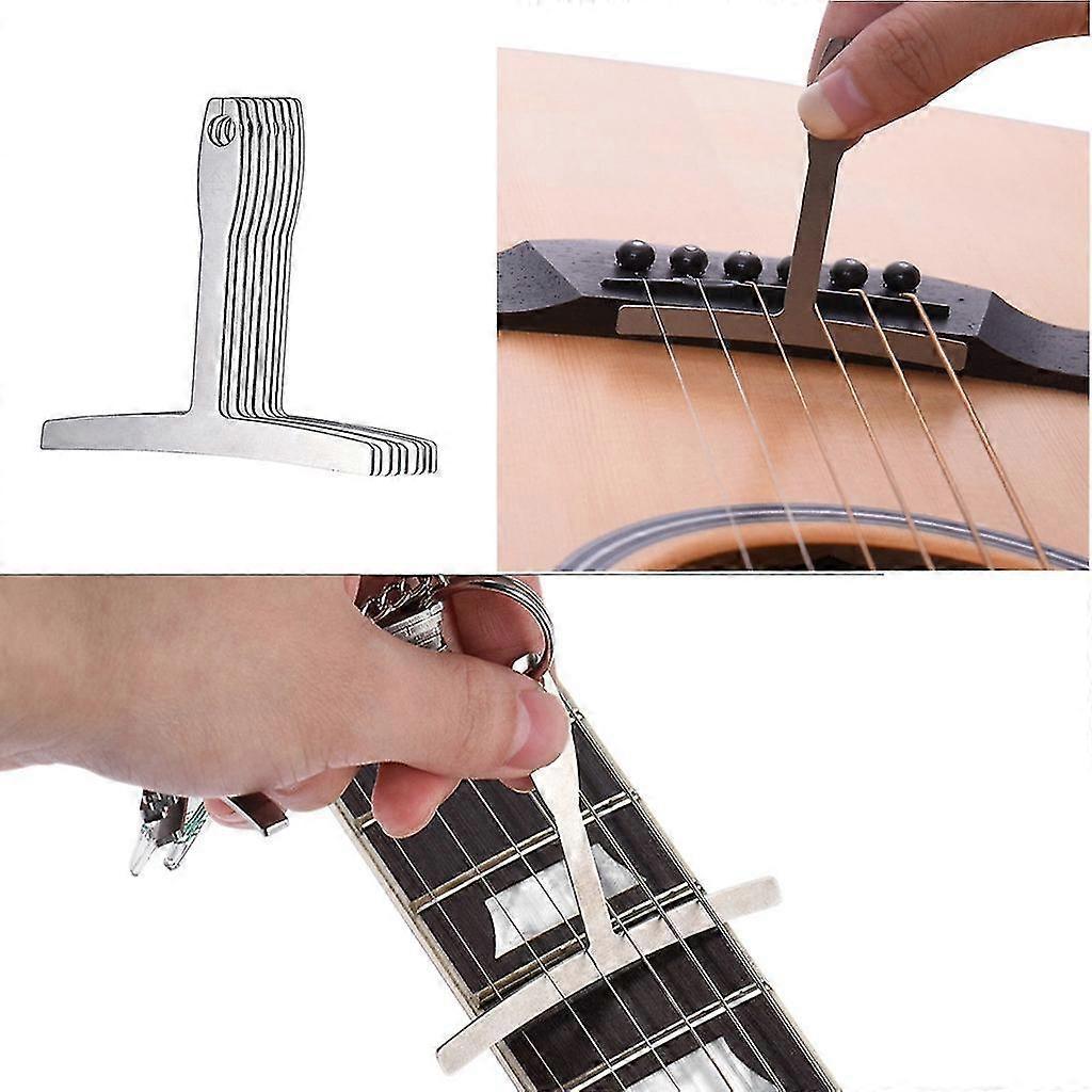 Guitar Luthier Measuring Tools Kit Set String Action Ruler, 9 Understring Radius Gauge For Guitar R