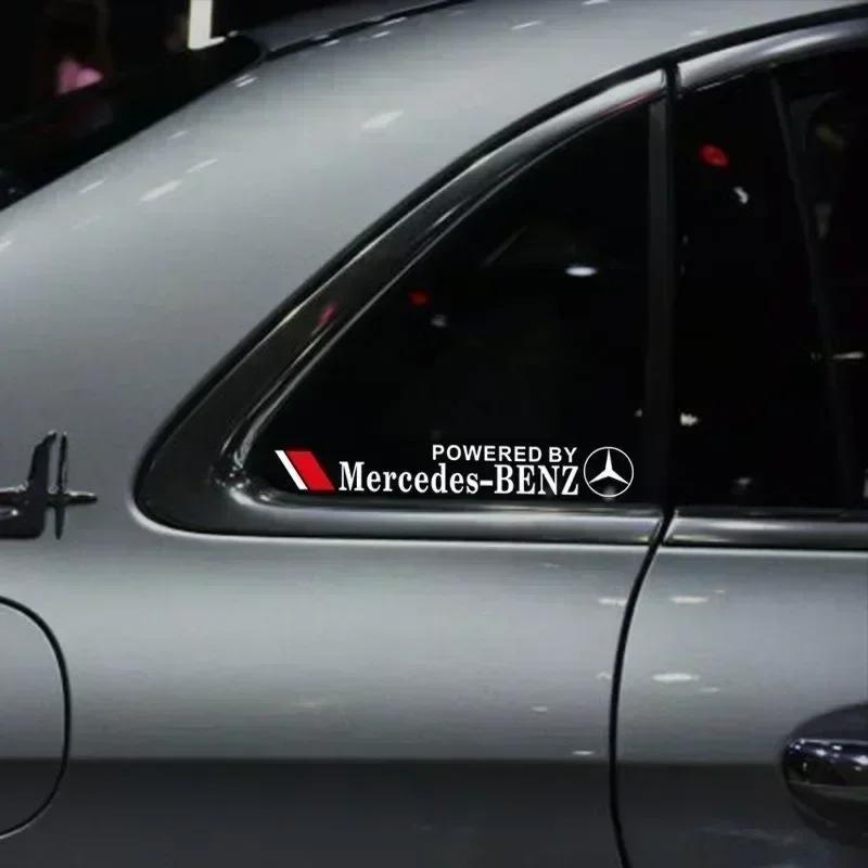 2pcs PVC Car Window Decoration Stickers Badge Accessories For Mercedes Benz C E S Class W204 W205 W203 W211 W212 W213 W201 W210