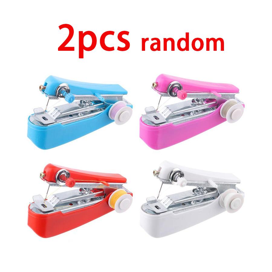 1/2/4pcs Colorful Mini Handheld Sewing Machine Portable Handheld Sewing Supplies for Household Clothes Thin Fabric  XJM