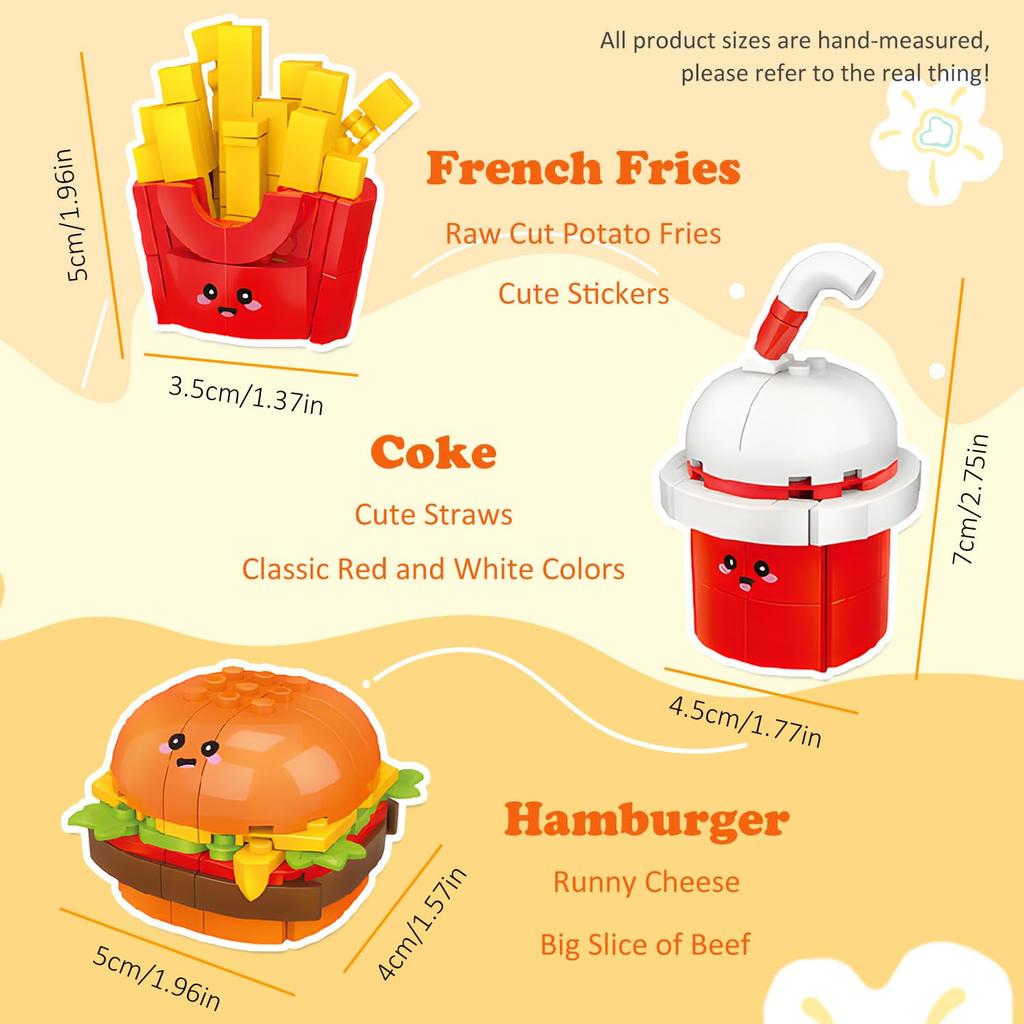 WALWAL Mini Delicious Western Fast Food Block Set  Fun & Creative Micro Blocks for Kids  Perfect for Birthdays, Party Gifts, and Educational Play