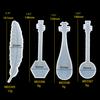DIY Bookmark Mould Pipa Feather Rectangle Epoxy Resin Casting Mold for Craft Resin Casting Resin Mould Student Gift Tool