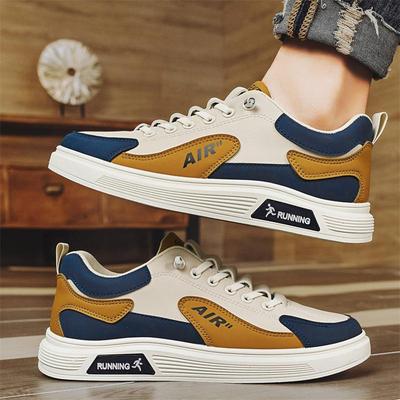 Lederfarben passende Outdoor-Freizeit-Board-Schuhe Mode Low-Top Schnürschuhe Trendschuhe Koreanische Version Jugend Reise flache Herrenschuhe