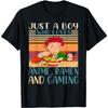 Just A Boy Who Loves Anime Ramen And Gaming Retro Anime T-Shirt(1)