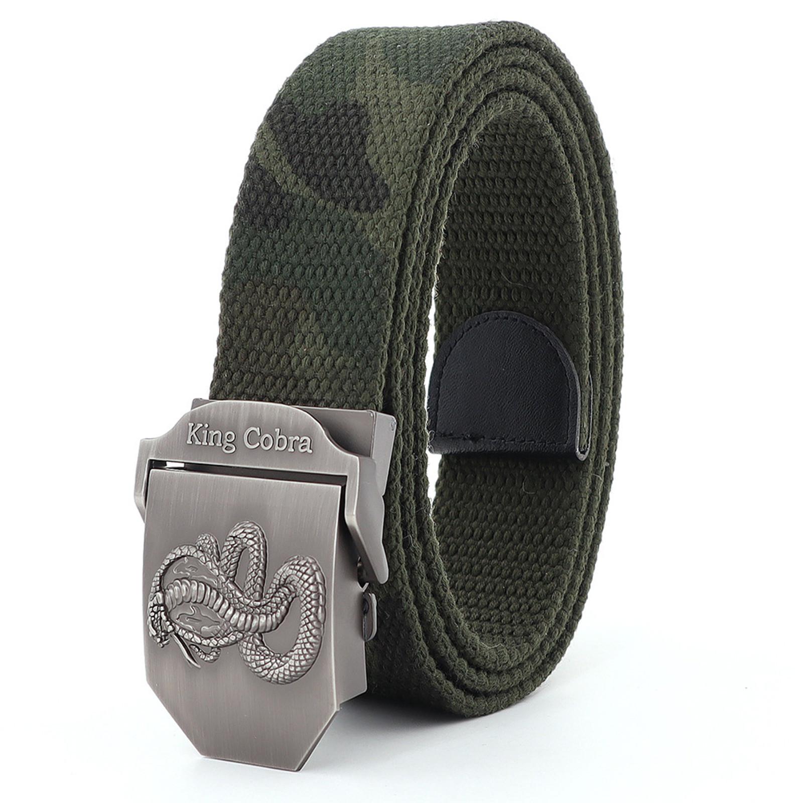 

Мужской толстый ремень из парусины, модный молодежный ремень из сплава для отдыха на природе, корейский выпуск, повседневный One Size зелёный