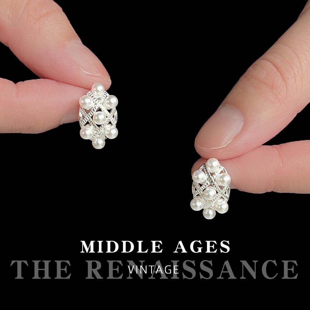 Французские Кружевные Серьги с Жемчугом Простые Серьги Женские