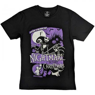 Nightmare Before Christmas Camiseta adulta unissex de algodão Welcome To Halloween Town