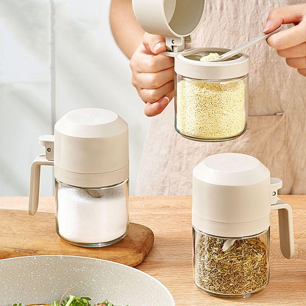 Moisture-proof Glass Seasoning Jar Large Capacity Sugar and Salt Container Spice Container  Kitchen