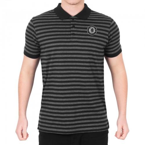 Chelsea FC Men's Striped Polo Shirt
