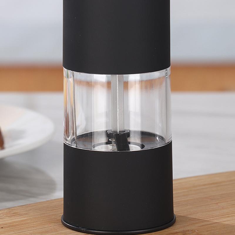 Macina Pepe e Sale Elettrico Automatico a Batteria con Luce LED Macina Spezie a Granulometria Regolabile Strumento da Cucina