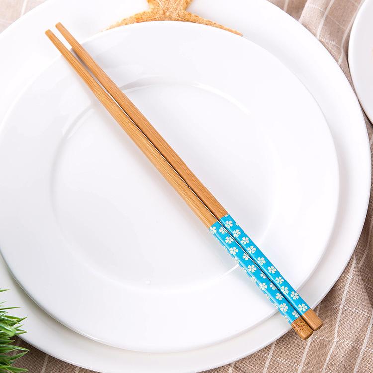 22.5cm Japanese Style Non-slip Natural Wood Chopsticks with Ties Sushi Chopsticks Set for Restaurant Kitchen Tableware