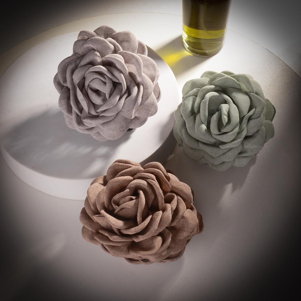 2/3 PCS New Solid Color Fabric Rose Flower Hair Claw for Women Girls Barrette Elegant Shark Clips Set Headwear Accessories Gifts