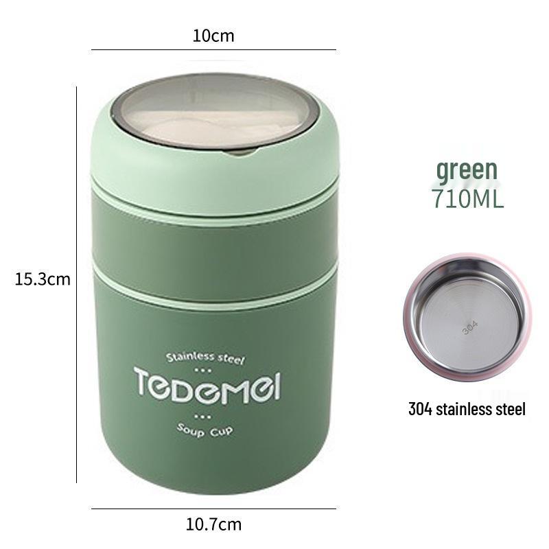 

Portable Double-Layer Stainless Steel Oatmeal Cup for Kids - Japanese Style