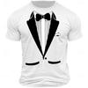 Men's Funny Tuxedo Graphic Short Sleeve T-Shirt In Black
