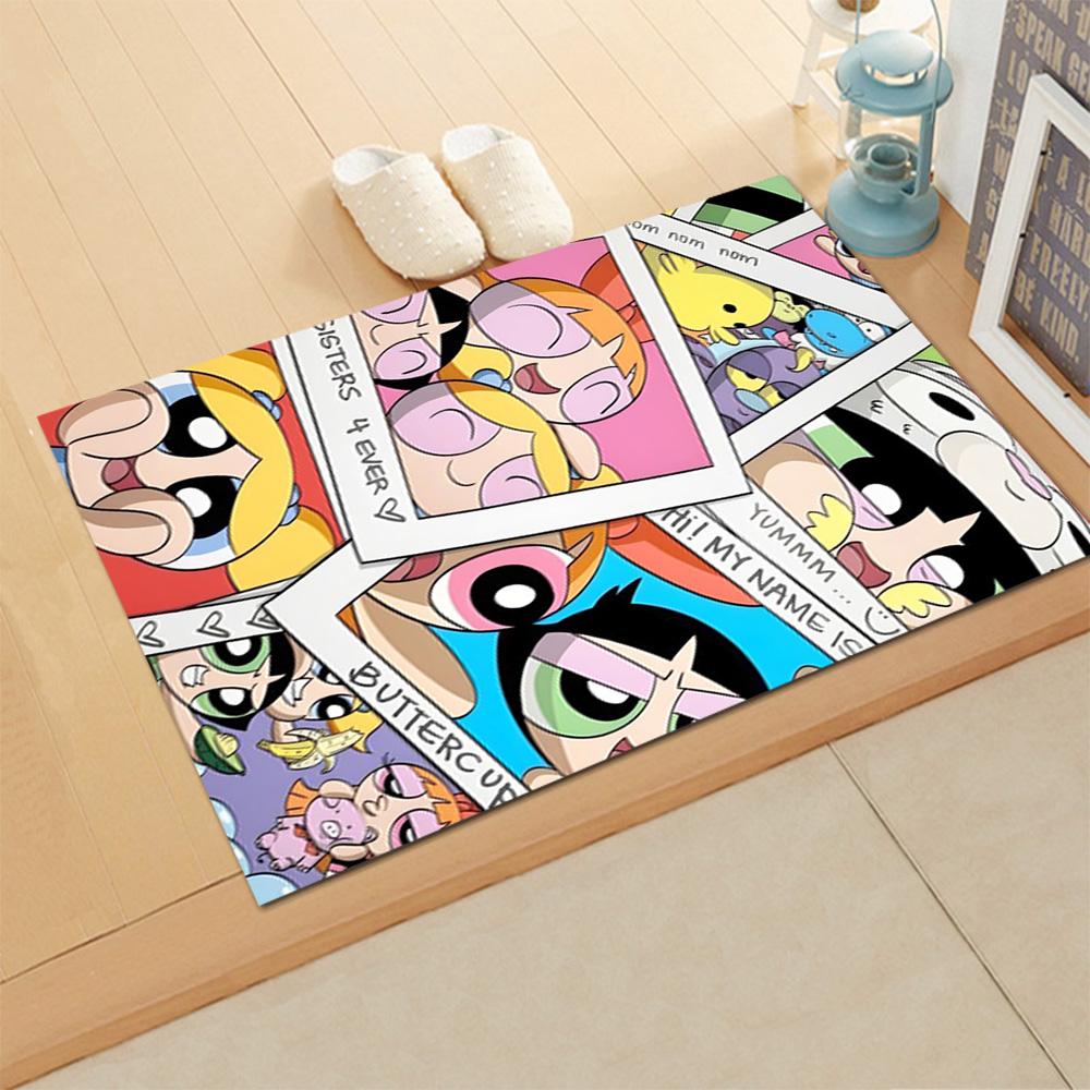 Powerpuff Girls Adventure rug for living rooms, bedrooms, home décor, and as gifts.