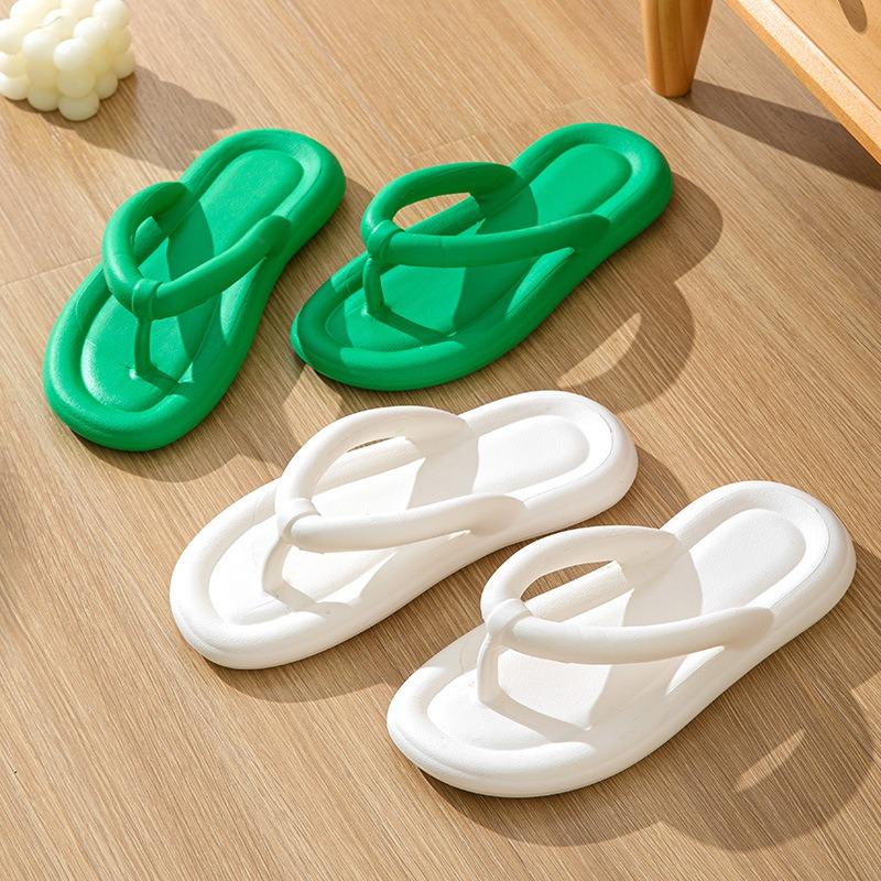 Summer Flip-flops Women Wear Solid Color Non-slip Simple Indoor Home Pinch Slippers