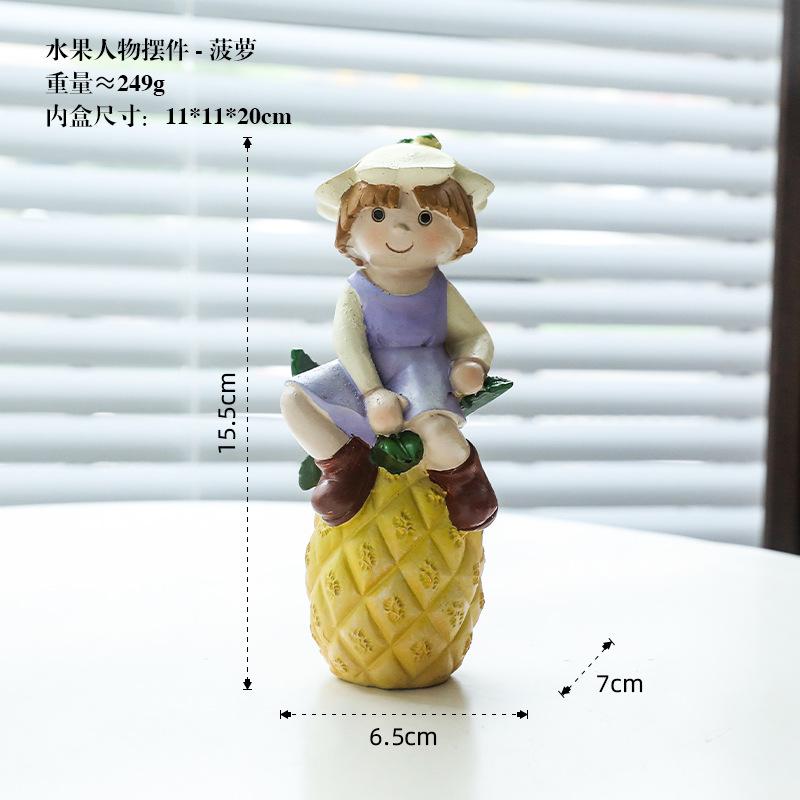 1pc Cute Cartoon Fruit Hanging Doll Ornament Creative Desktop Small Ornament Home Decoration Resin Gift