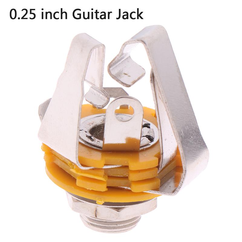 5 Pcs 1/4 Inch Metal Guitar Jack Socket Connector Female Panel Mount Bass Guitar
