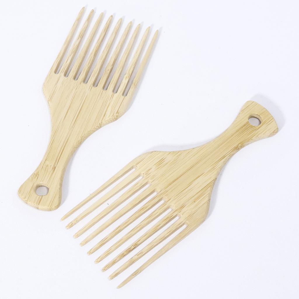 2pcs natural bamboo and wood African comb, wooden comb for hair lifting, curly hair styling comb,Special for real hair wigs