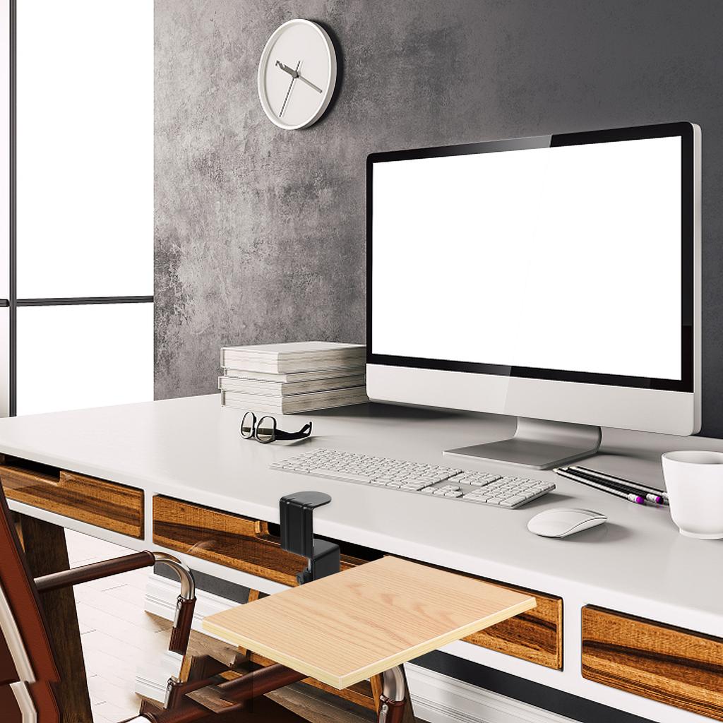 1 Set Desktop-Erweiterungshalterung Verstellbare Gleitschiene Tastaturhalterung für die Nutzung unter dem Schreibtisch Tischplatten-Erweiterung Bequem