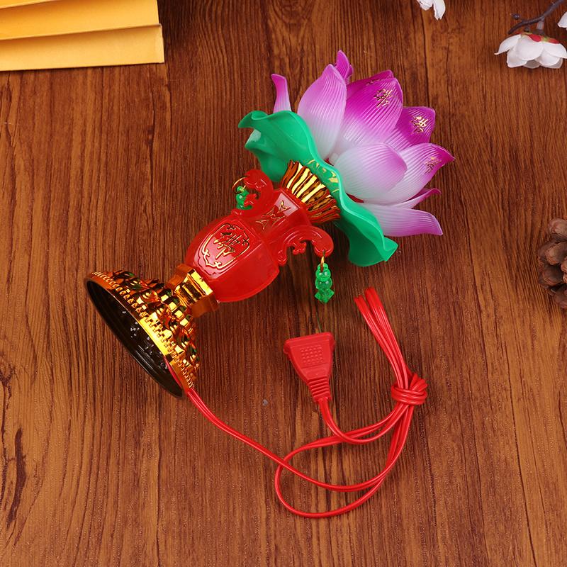 1Pc Led Lotus Buddhist Lamp Buddhism Faith Suppy Buddhism Prayer Lights For Home Meditation Worship Buddhism Temple