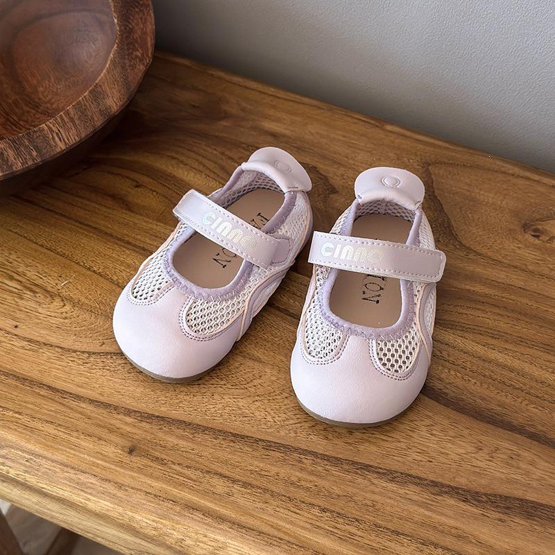 Breathable Mesh Baby Girl Sandals - Soft Sole, Non-Slip Summer Shoes 17 фиолетовый