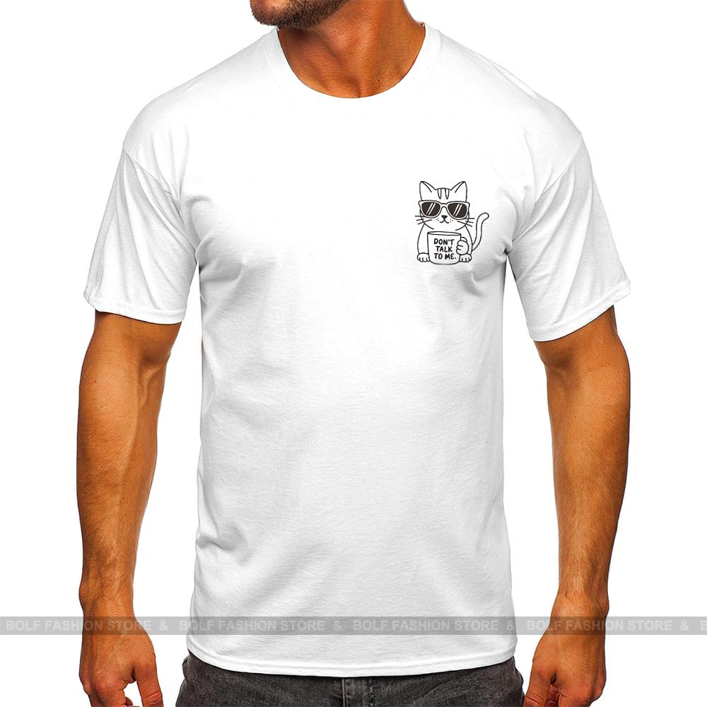 Cool Cat Logo T-Shirt 100% Cotton Minimalist Feline Symbol Tee for Men and Women Streetwear Essentials