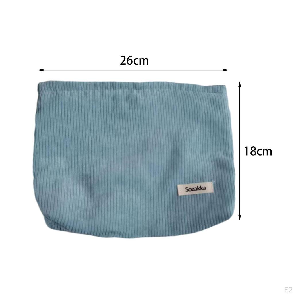 Corduroy Cosmetic Bag Makeup Large Capacity Travel Toiletry Make up Pouch for Card Perfume