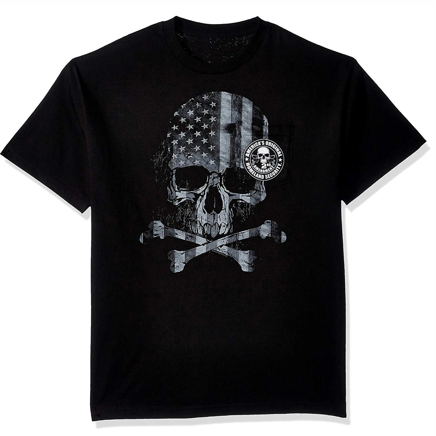 

2nd Amendment American Flag Skull Patriotic TShirt Short Sleeve Casual 100 Cotton ONeck Summer Mens Tshirt Size S3XL S