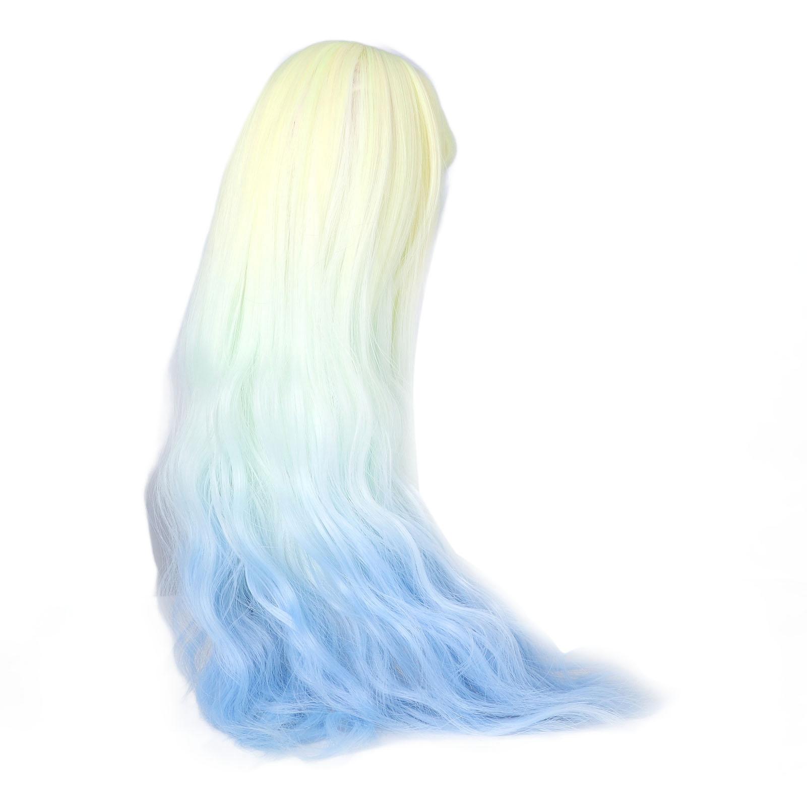 

1 3 Ball Jointed Doll Wig Yellow Gradient Color Simulation Scalp Soft High Temperature Silk Doll Replacement Hair Wig