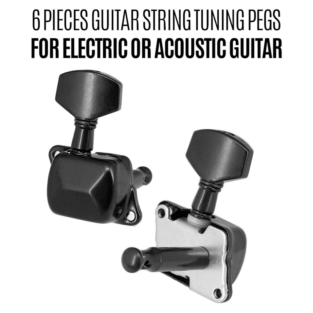 6 Pieces Guitar String Tuning Pegs Semi Closed Tuning Machine Machine Heads Tuners for Electric Guitar Acoustic