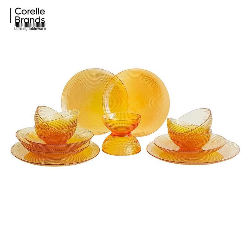 Corning VISIONS Polka Dot 16-Piece Glass Dinnerware Set