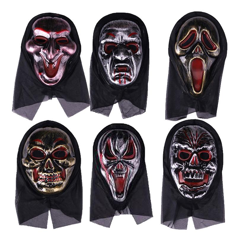 Realistyczny film Straszny duch Maska Halloween Straszna maska diabła Trzymaj język na zewnątrz Kask Horror Demon Cosplay Party Kostium Rekwizyty