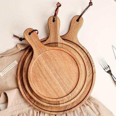 GNS Wooden Round Pizza and Steak Serving Plate