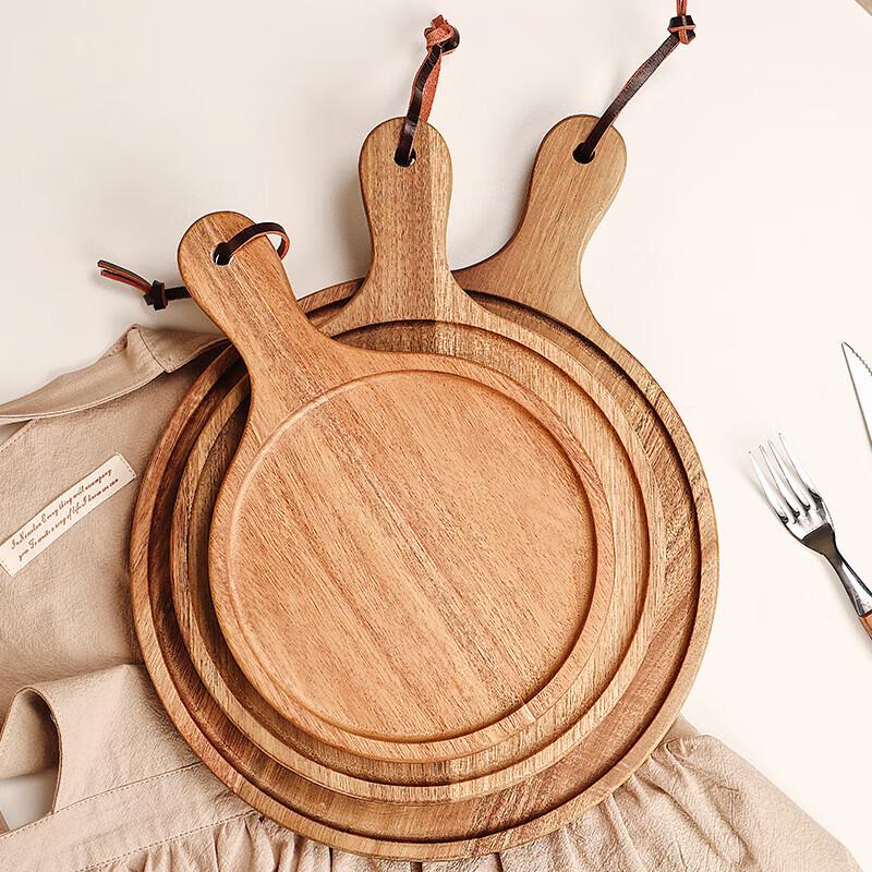 Деревянная круглая тарелка GNS для подачи пиццы и стейка
