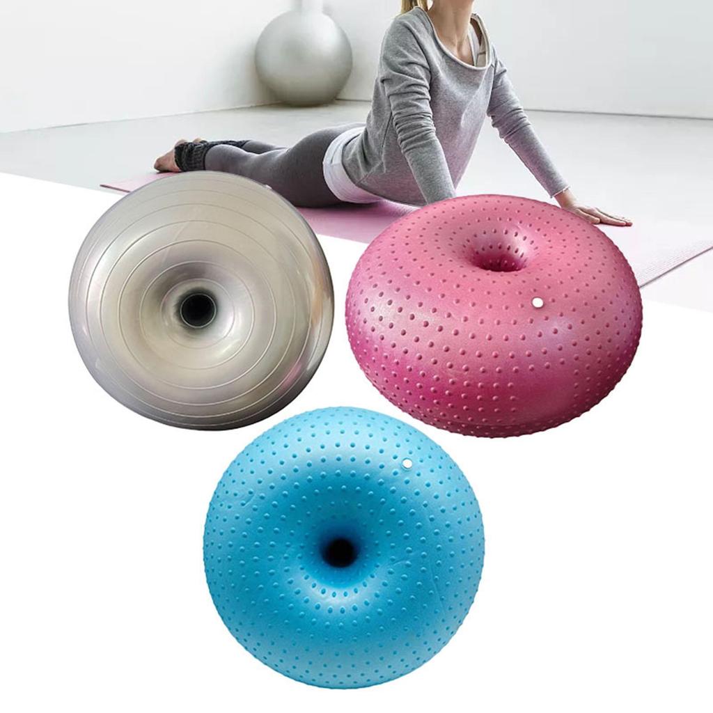 Pilatesball Verdickt Donut-Form Stabilität Fitnesshilfe Gymnastikball für Heimtraining und Yoga Balance