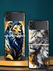 Cross Pattern Bicolor Lion Hard PC Phone Case For Samsung Galaxy Z Flip 7 6 5 4 Black Cover For Galaxy Z Flip 3 Foldable Shell