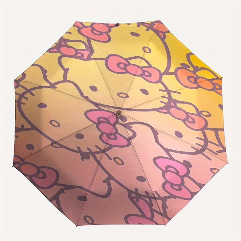 1pc Hello Kitty,Pastel Automatic Umbrella-Foldable, Durable 8-Bone Design, Compact and Stylish, Great for Camping, Halloween, Christmas, Mot