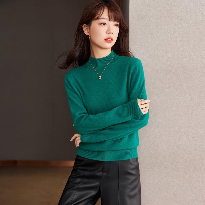 Srcr Women's 100% Cashmere Half-Turtleneck Knit Sweater