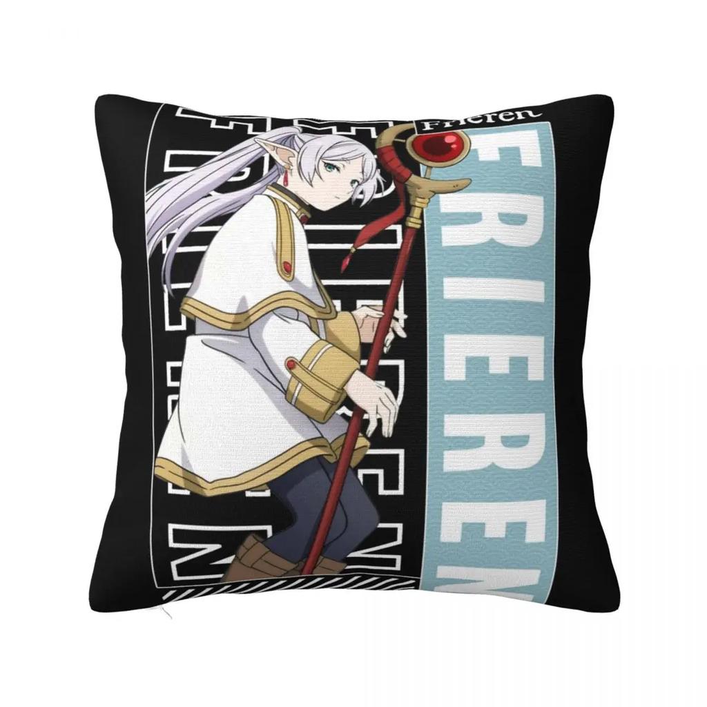 Frieren Anime Sousou No Frieren Pillow Cases Cushion Cover Vintage Zippered Decorative Pillowcase for Home 40*40cm