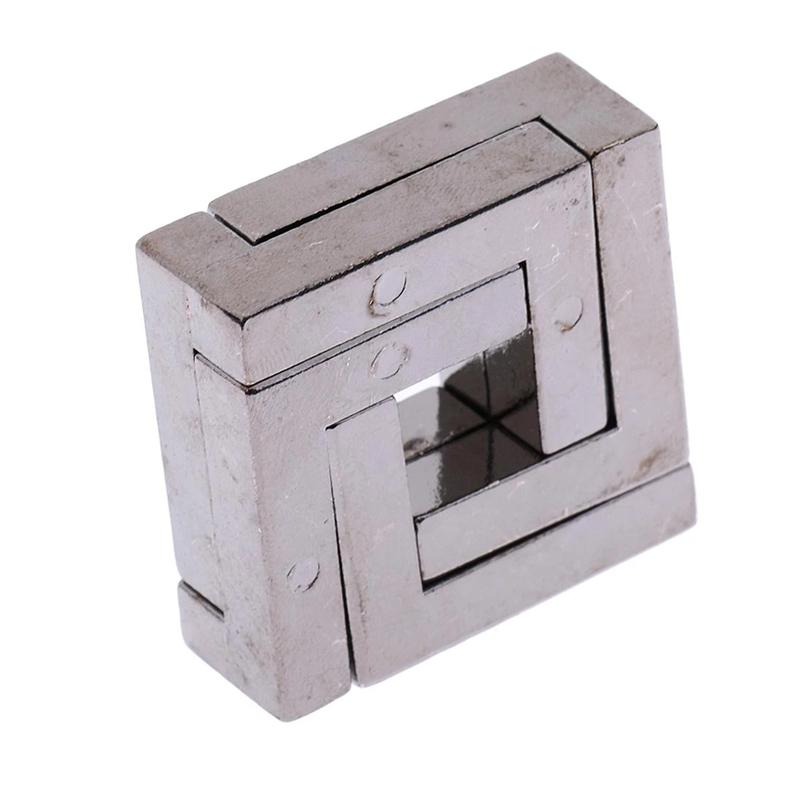 Square Lock Metal 3D Puzzles Quebra Cabeça Rompecabezas IQ Games Adults Kids Brain Teaser
