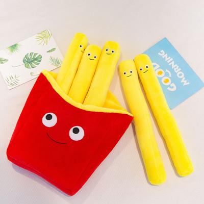 Creative Cartoon Simulation Fries Pillow Plush Toys Children's Doll Photography Props Sofa Pillow Birthday Gift