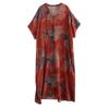 Summer Casual Artistic Plus Size Loose Print V-neck Short Sleeved Dress