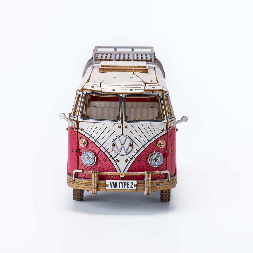 Volkswagen Type 2 Camper Van Red VINTAGE 3D Wooden Puzzle No Tools Required Advanced Level 392 Pieces Finished Size 119 x 230 x 104 mm Scale (T1)